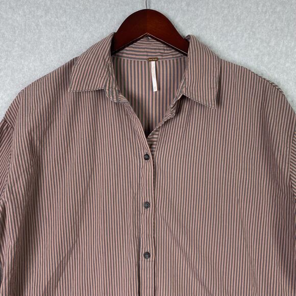 Free People Lakehouse Oversize Shirt In Pink Size XS - Picture 3 of 9